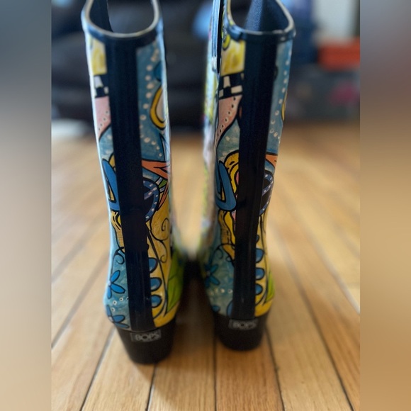 Bops by Beehive Cowboy Rubber Rain Boots Women’s Size 8 Artsy Multicolor Western - Picture 4 of 8
